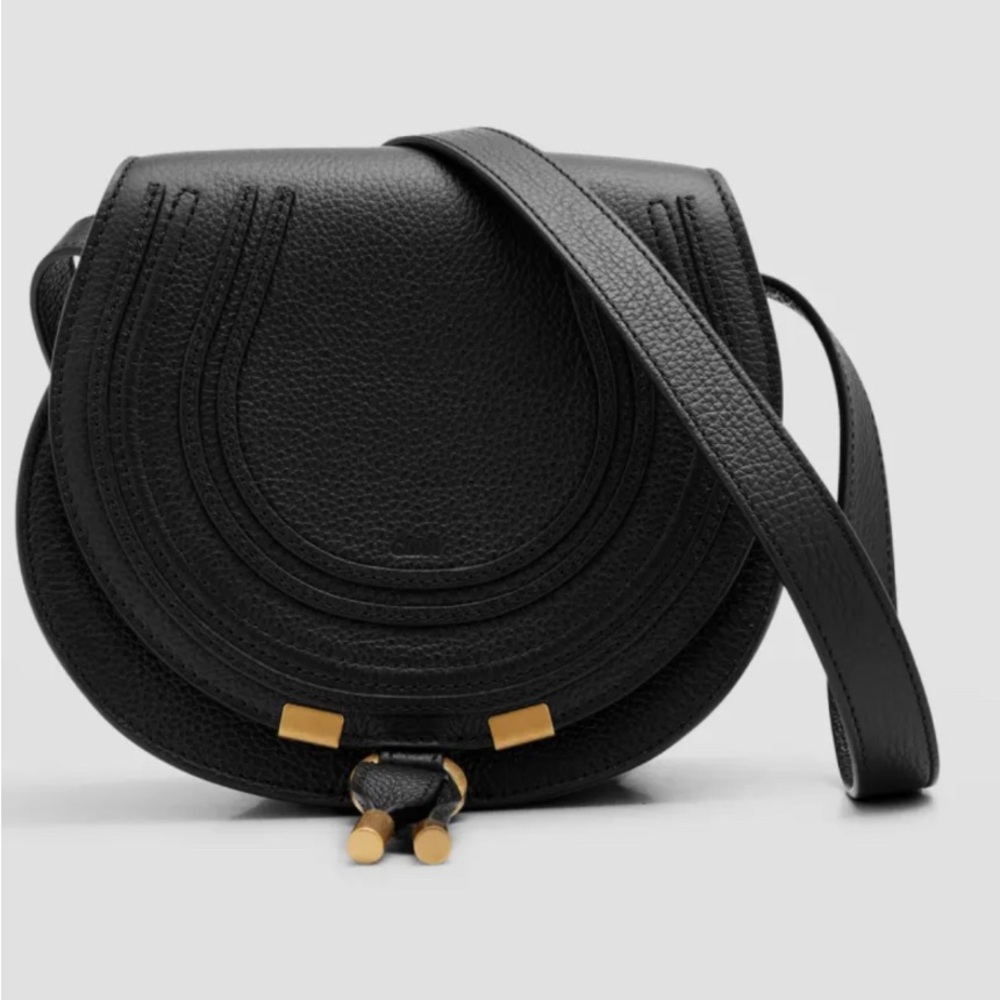Chloe Marcie small crossbody black bag leather purse